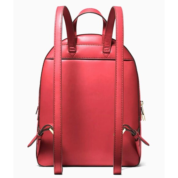 New Michael Kors Jaycee Large Pebble Leather Backpack Bright Red - Picture 3 of 3